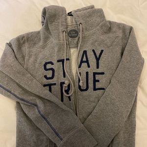 Life is good grey zip up hoodie
